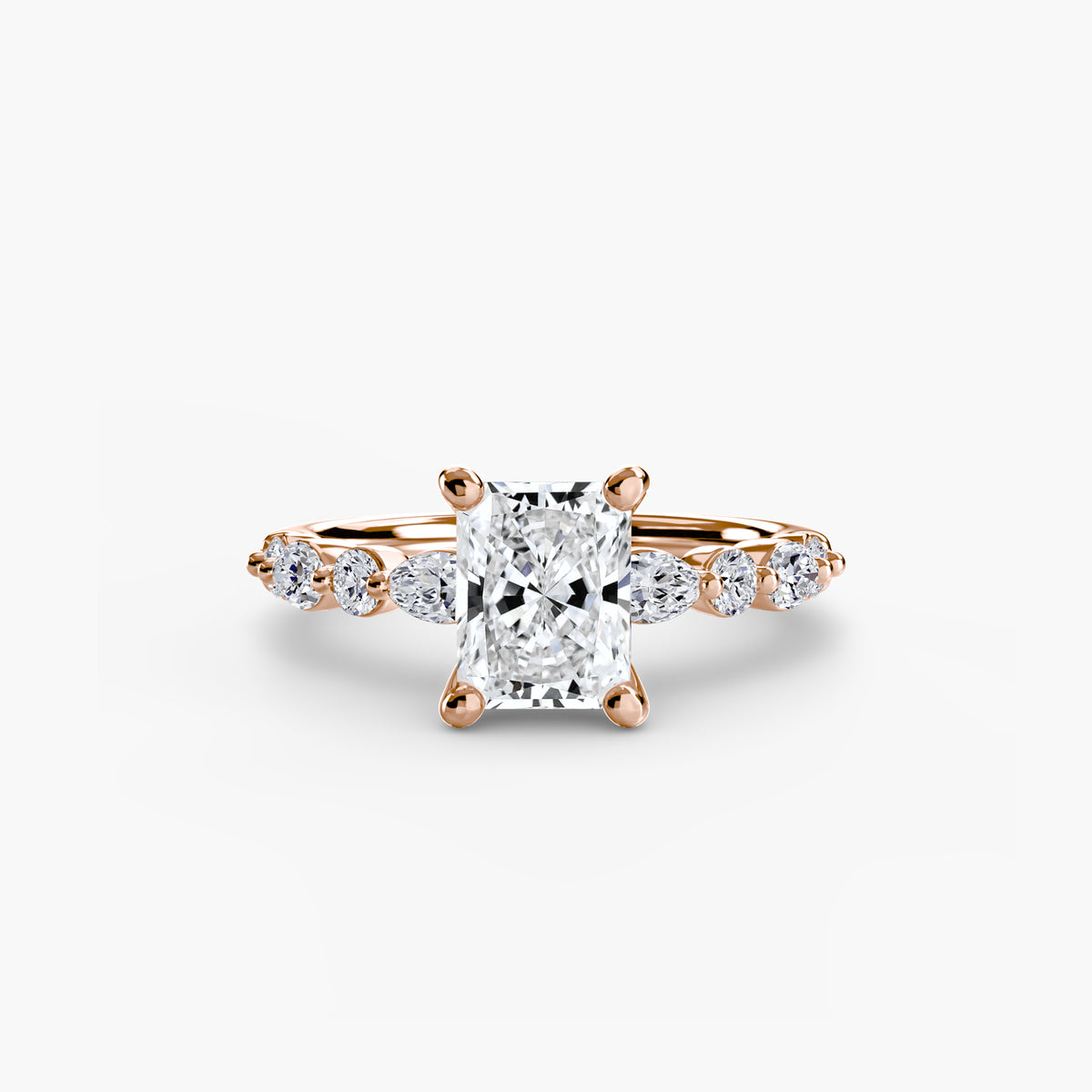 Siena Radiant Diamond Band Solitaire in rose gold
