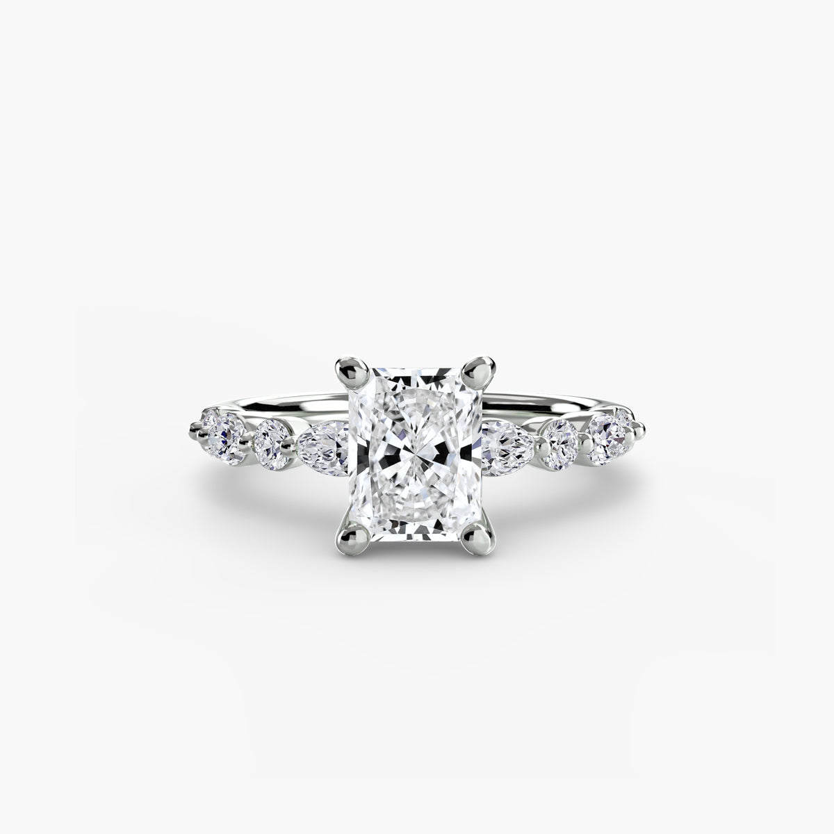 Siena Radiant Diamond Band Solitaire in white gold