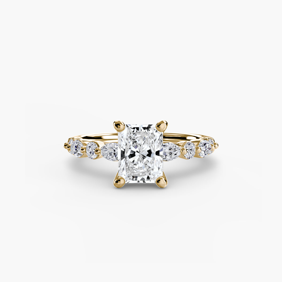 Siena Radiant Diamond Band Solitaire in yellow gold
