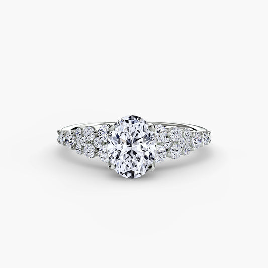 theodora oval celestial cluster in white gold