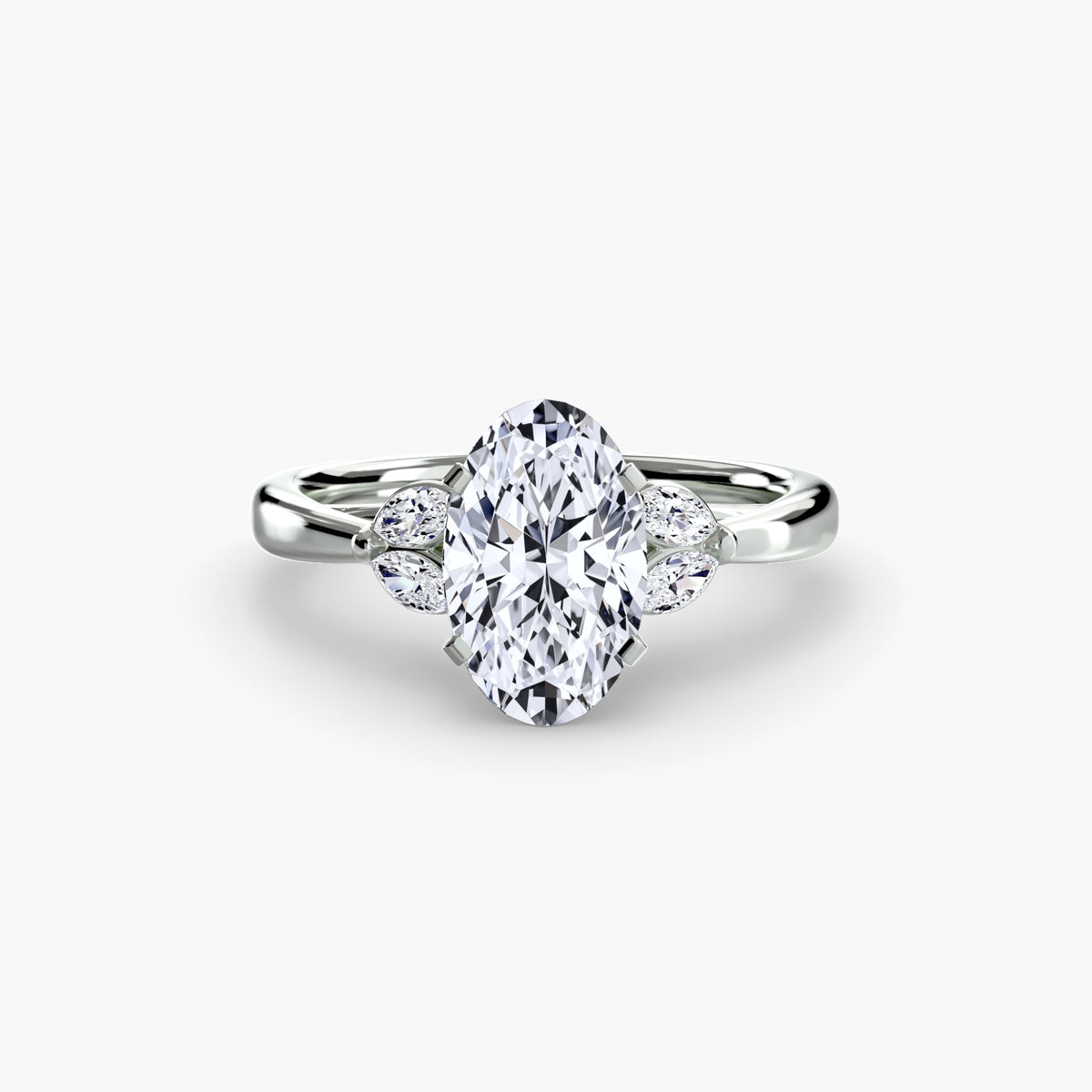 Blanche Oval Celestial Cluster in white gold
