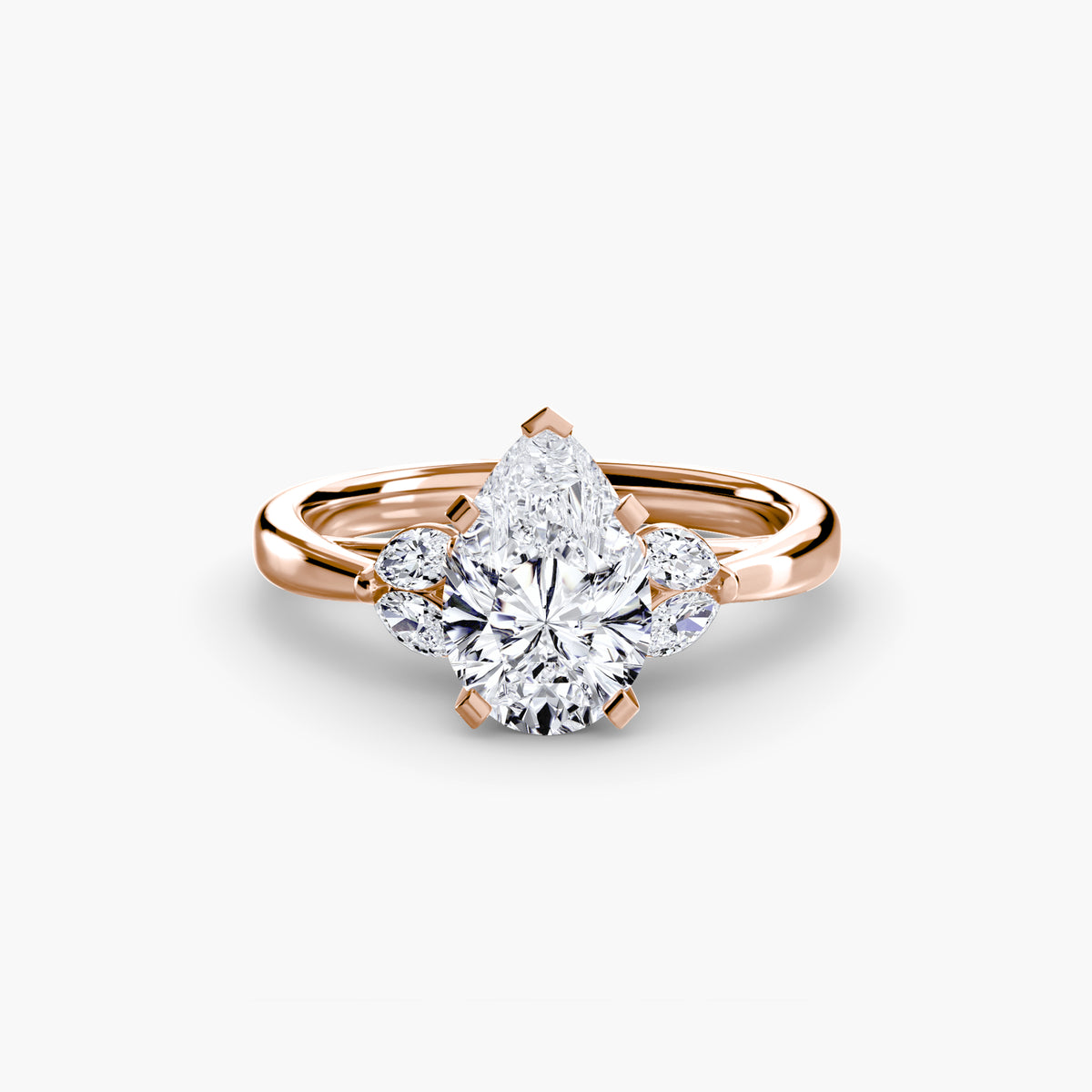 Clarisse Pear Celestial Cluster in rose gold