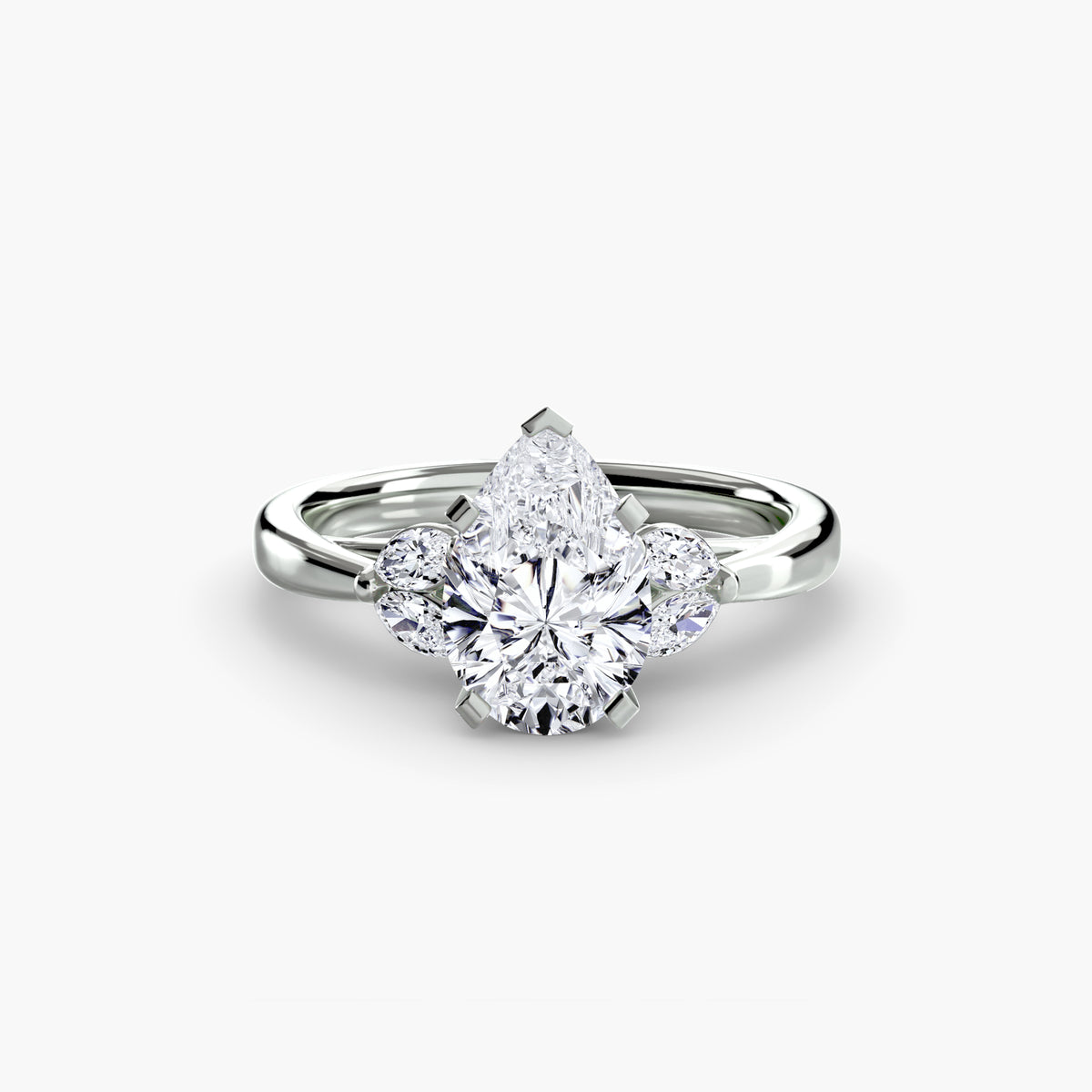 Clarisse Pear Celestial Cluster in white gold